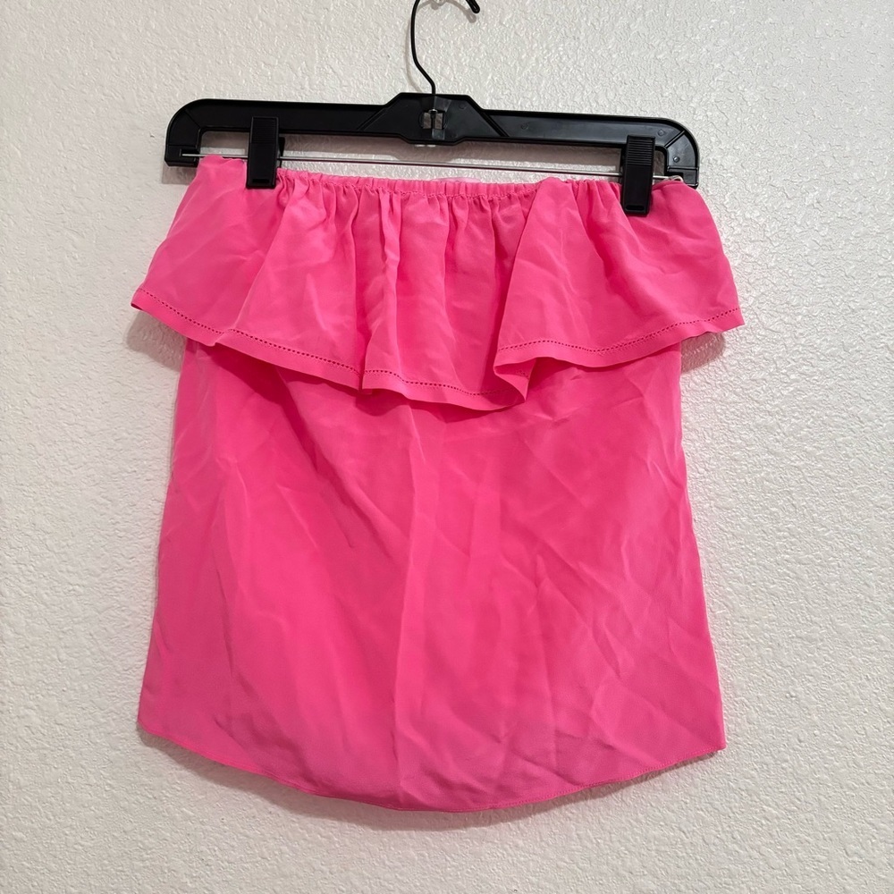 Lilly Pulitzer | Pink ginny silk strapless top